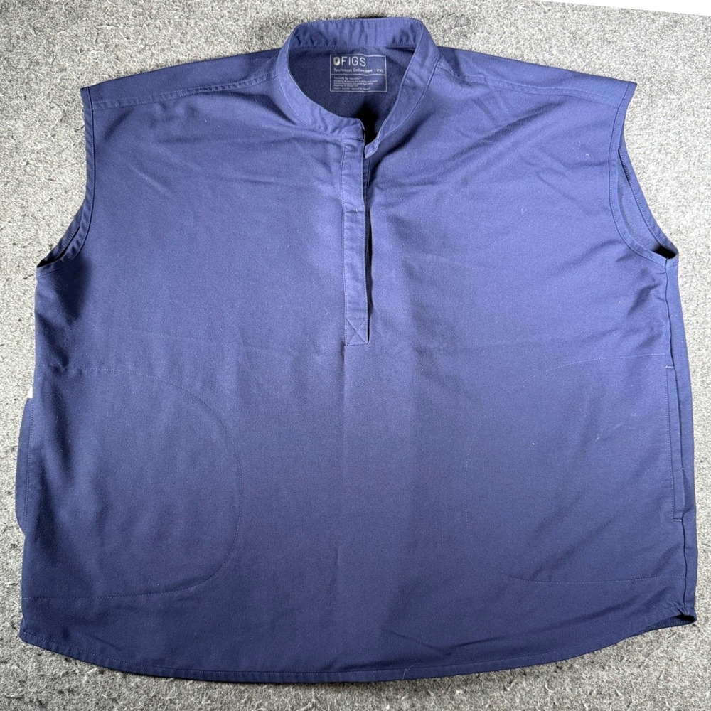 Figs Technical Collection Navy Blue Sleeveless Scrub Top XXL WXXSW1003 Mandarin